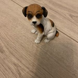 Adorable Little Dog Figurine w/Realistic Eyes 3 1/4” H x 3” at Widest
